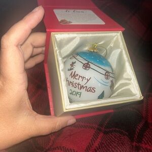Pier 1 Merry Christmas Ornament - White and Blue